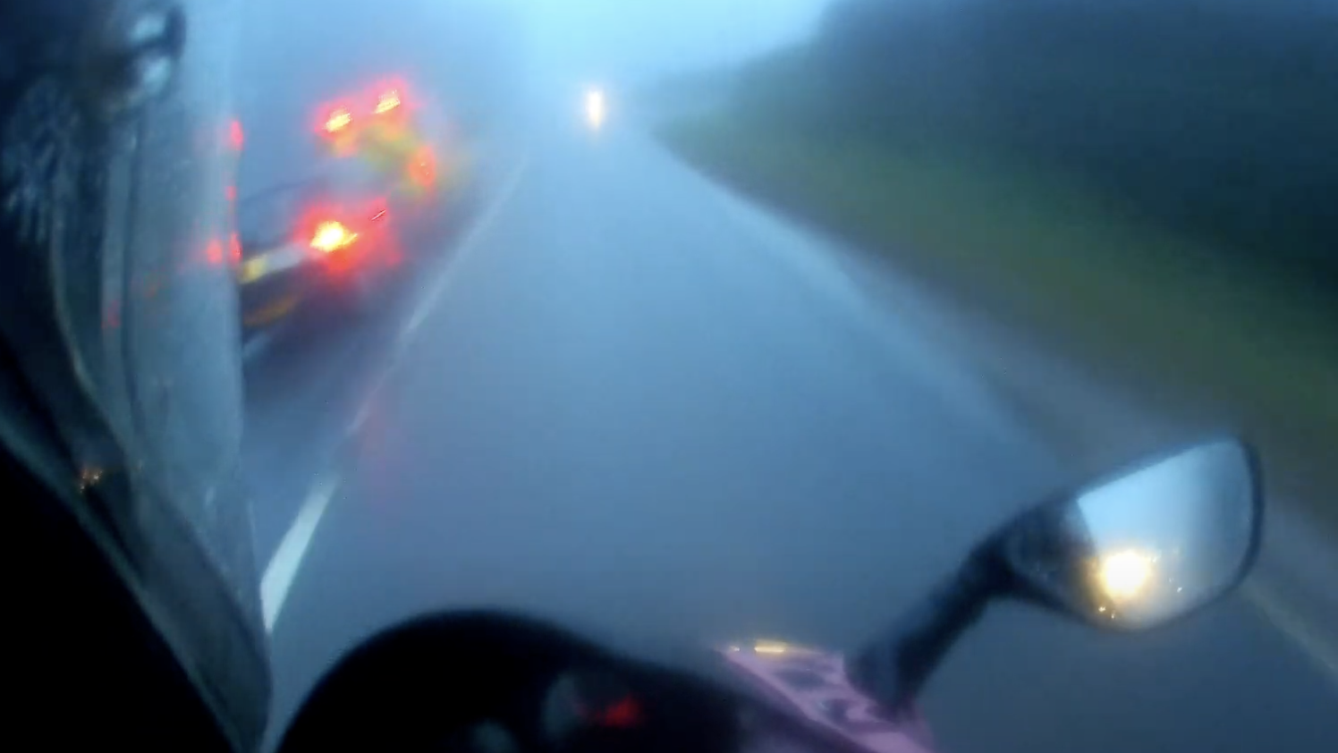 Onboard video showing dangerous overtake that resulted in a crash